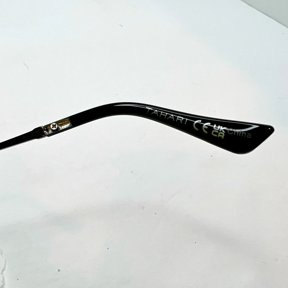 TAHARI 100% UV PROTECTION SUNGLASSES, 2 TONE FRAME, GREY&CLEAR W/CRYSTAL TEAR - Picture 7 of 10
